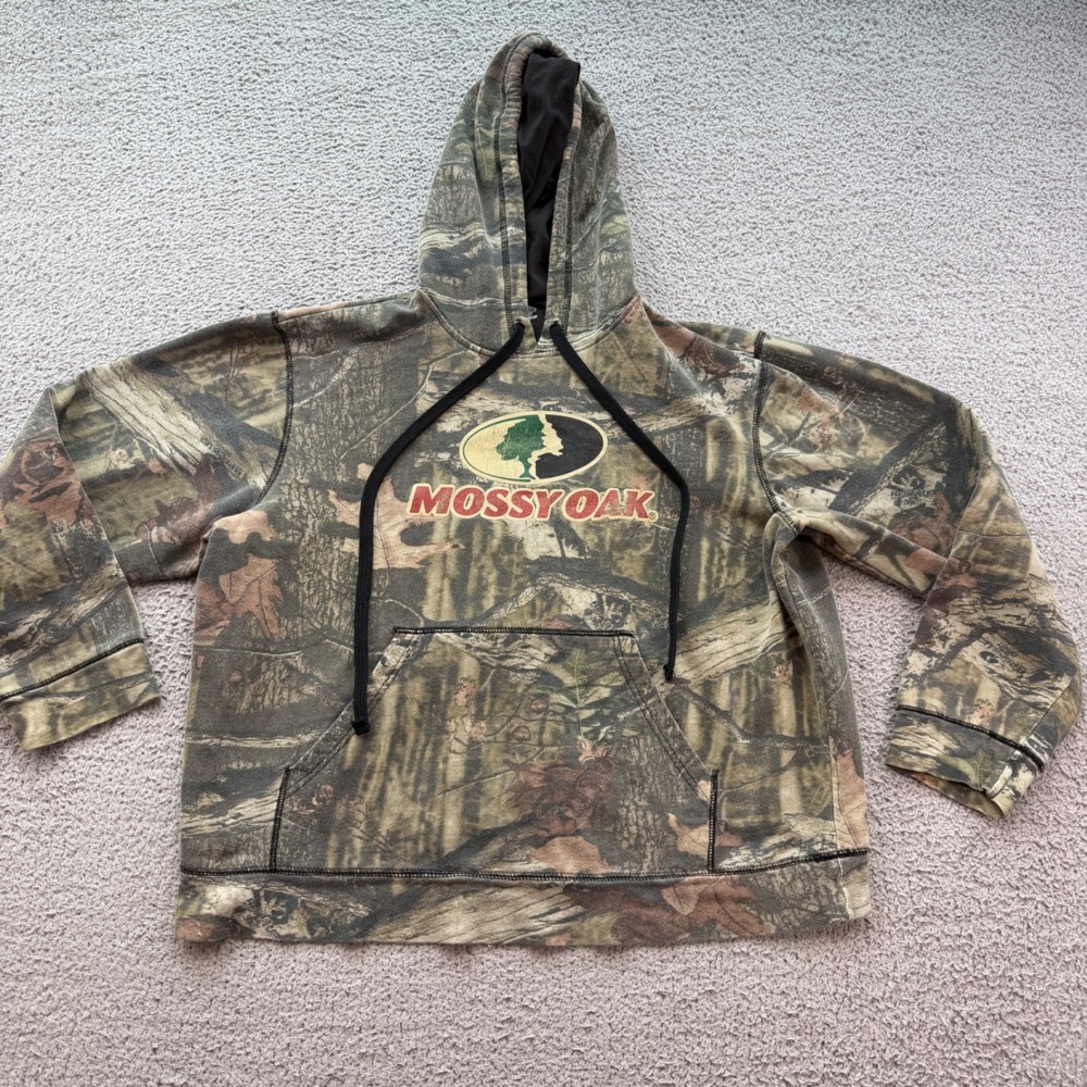 Mossy Oak Break-Up Infinity Camo Hoodie Mens Large L Pullover Logo Sweatshirt
